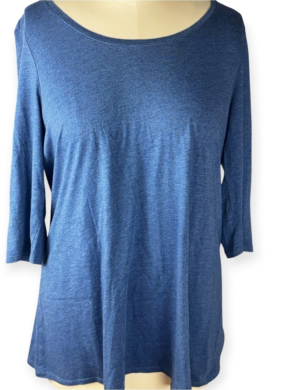 J Jill Pure Jill Blue Ballet Sleeve Tunic Top XL Petite 3/4 Sleeve